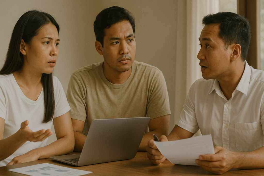 Taxpayers discussing stock sale tax rules