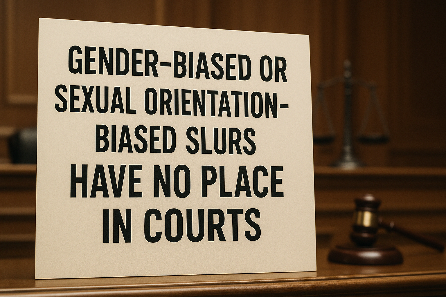 Gender-Biased or Sexual Orientation-Biased Slurs Have No Place in Courts