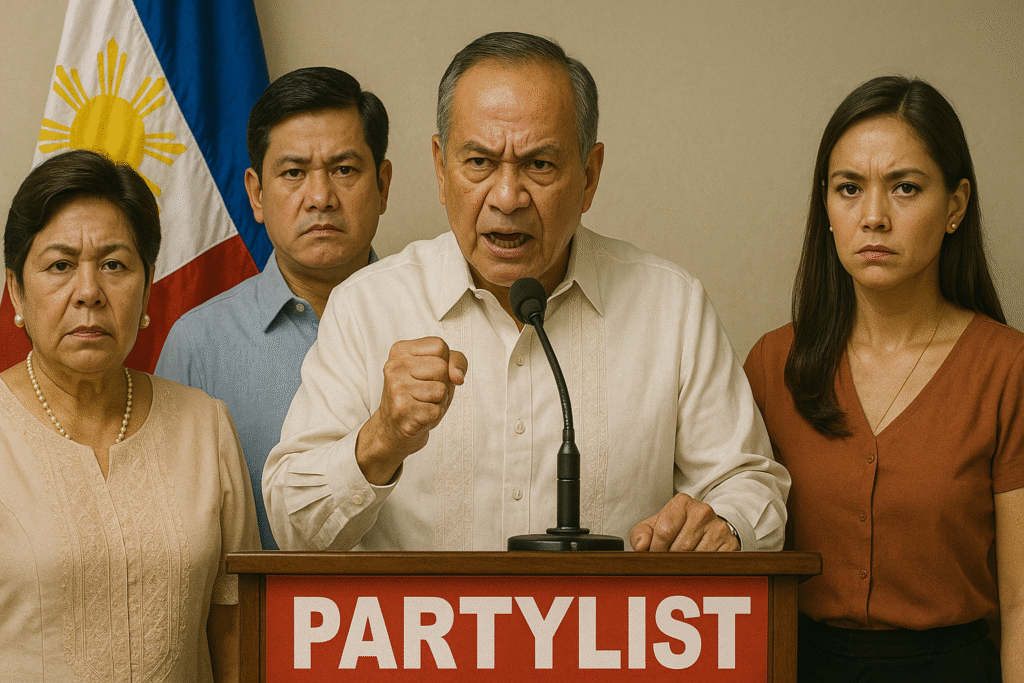 Powerful political clans dominating the partylist system in modern Philippine politics.