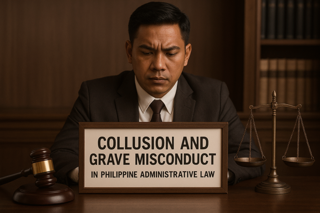 Collusion and Grave Misconduct in Philippine administrative law involving public officials.