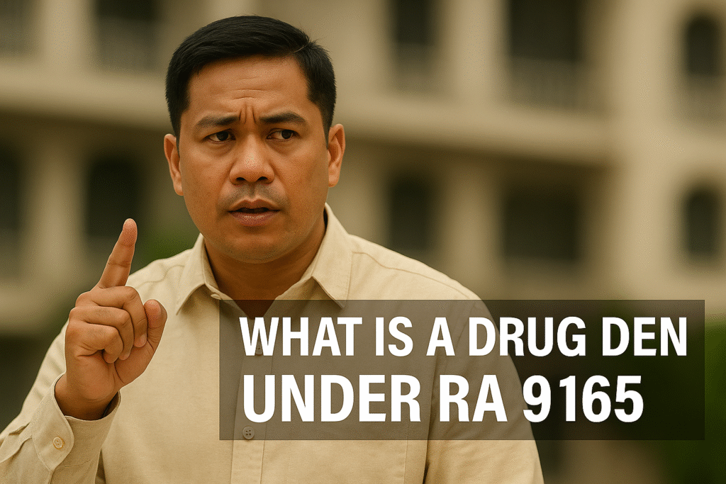 what is a drug den under RA 9165
