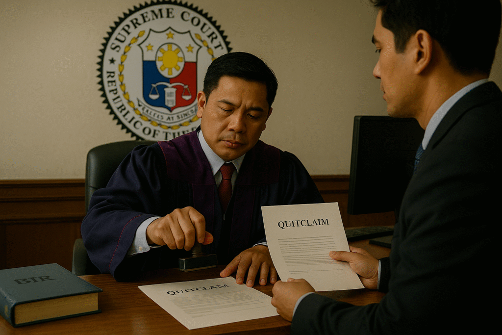 Legal quitclaim document validated by Supreme Court ruling.