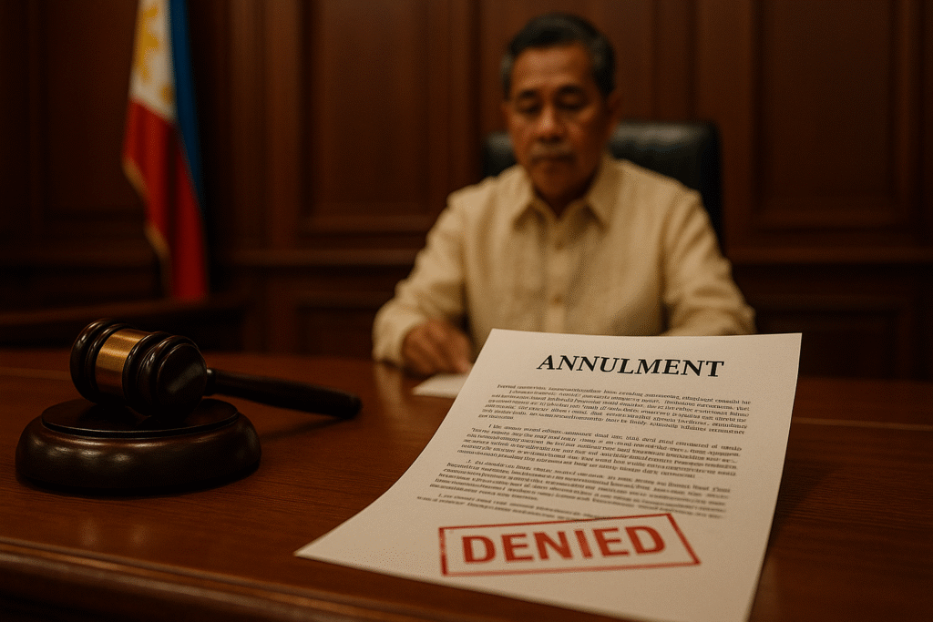 Annulment denied due to absence of valid fraud under family law.